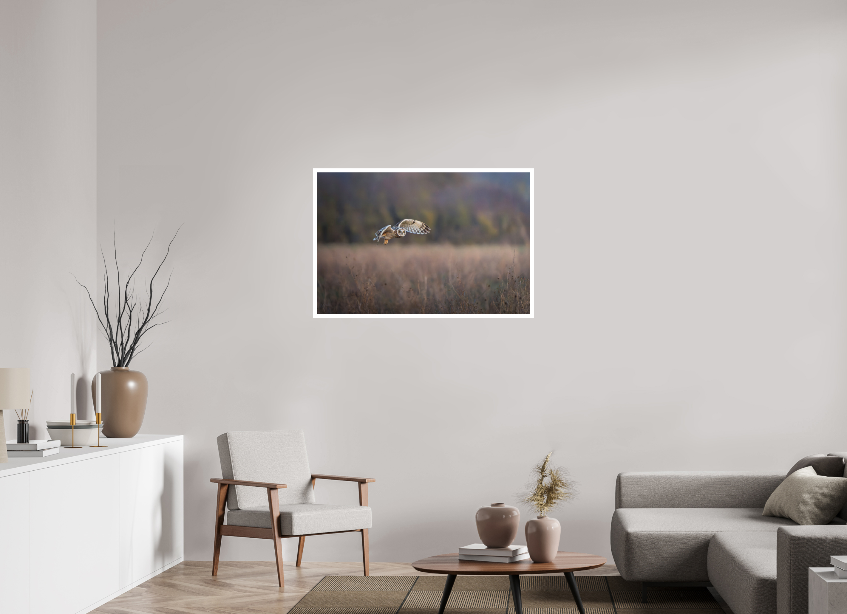 105 x 70 cm, Fine art print + 2cm border Dusky Owl