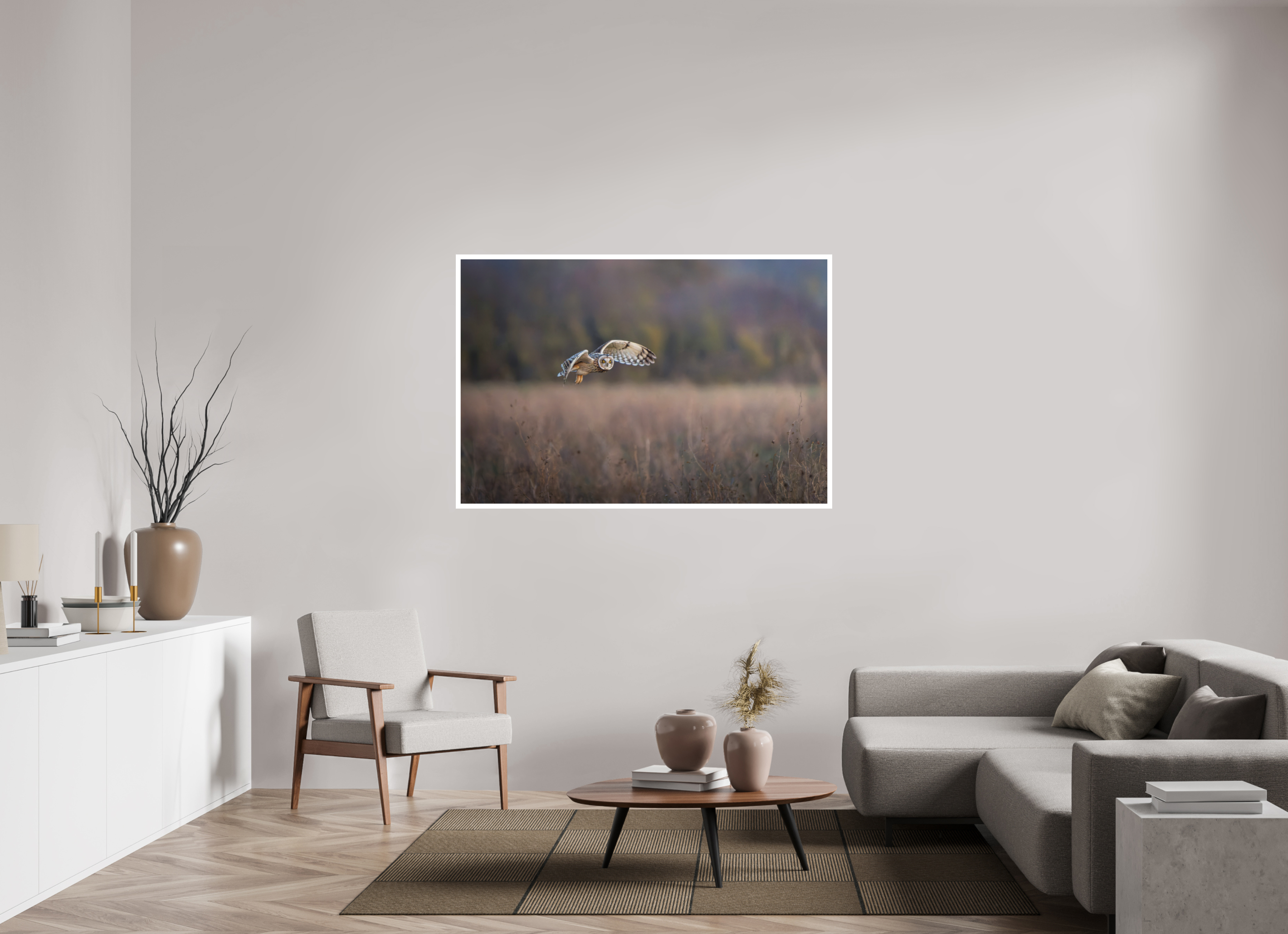 150 x 100 cm, Fine art print + 2cm border Dusky Owl