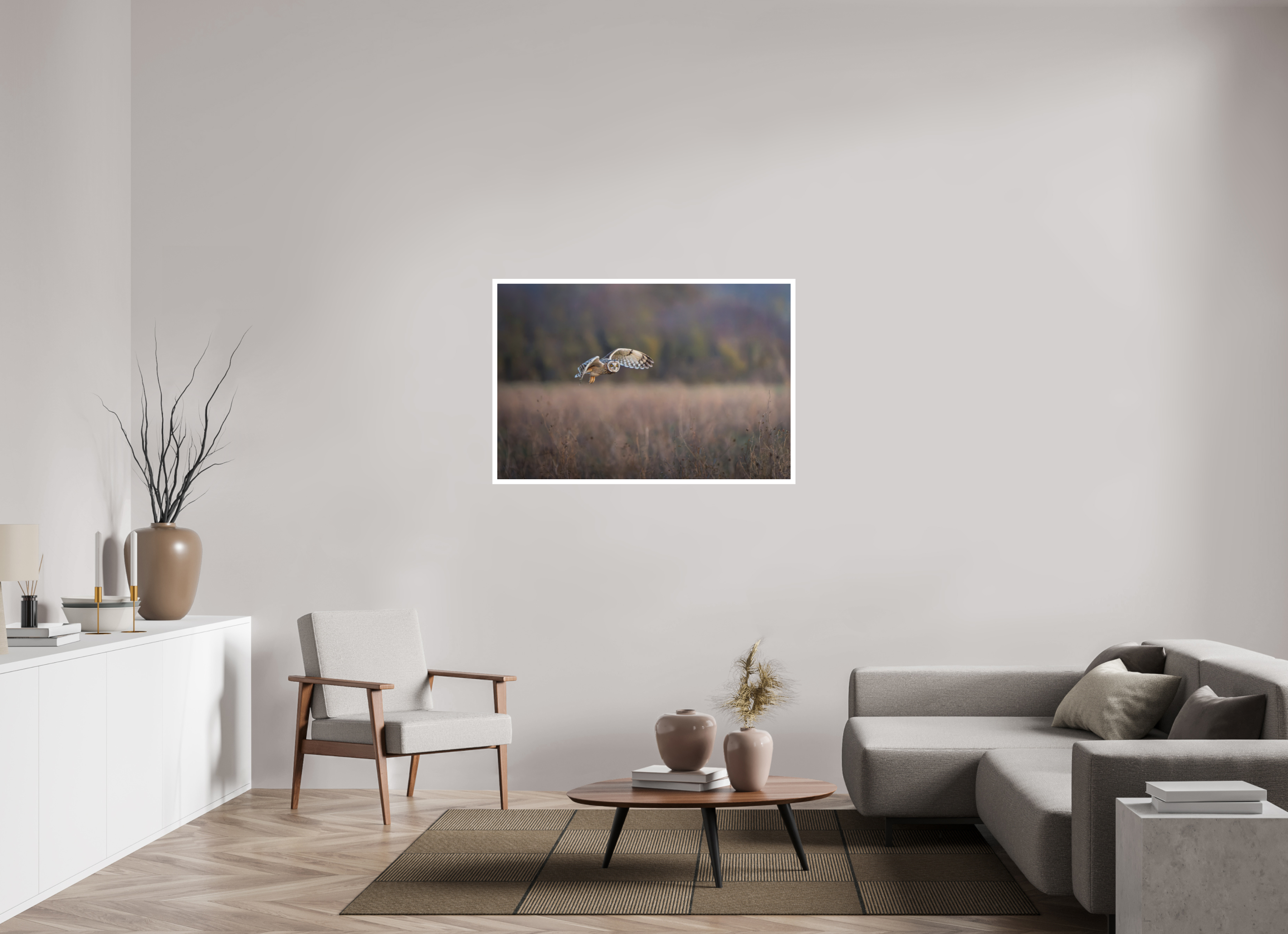 120 x 80 cm, Fine art print + 2cm border Dusky Owl